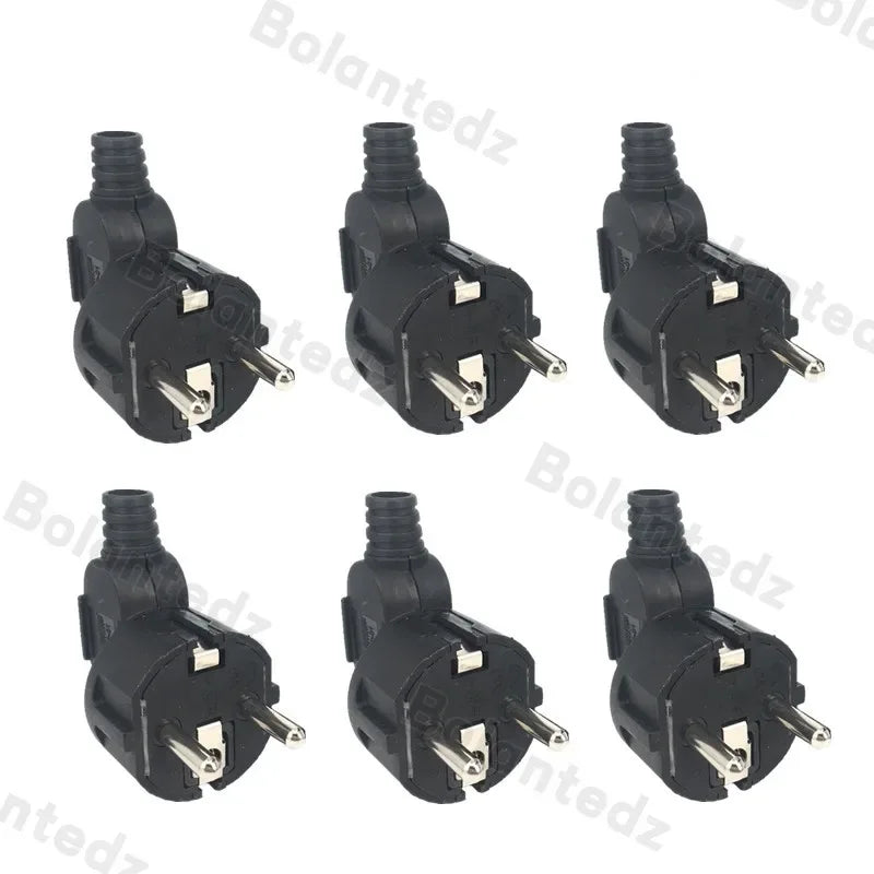 EU Plug Adapter 16A Male Replacement AC Outlets Rewireable Schuko Electeic Socket Euro Connector For Power Extension Cable