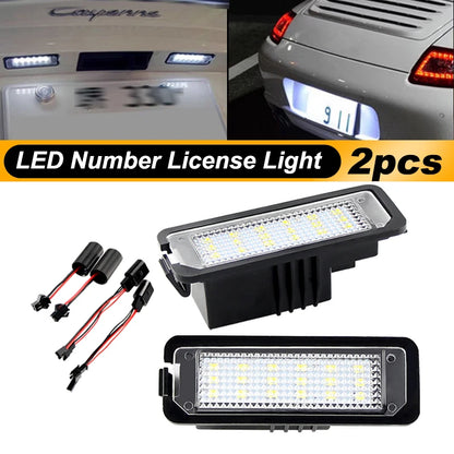 2Pcs For Porsche Cayenne 958 92A 2011 2012 2013 2015 2015 2016 2017 2018 2019 2020 2021 2022 LED Number License Plate Lights