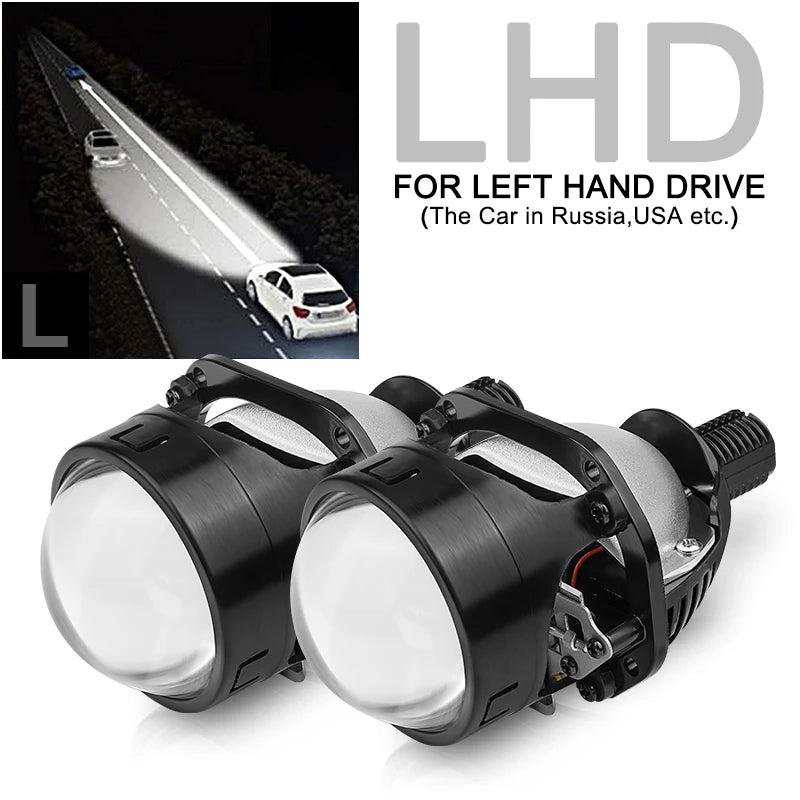 H4 H7 Bi LED Projector Lens 2.5 Inch LED Lights for H4 H7 9005 HB3 9006 HB4 Car Headlight Bulb Hi/Low Beam Retrofit Car Styling