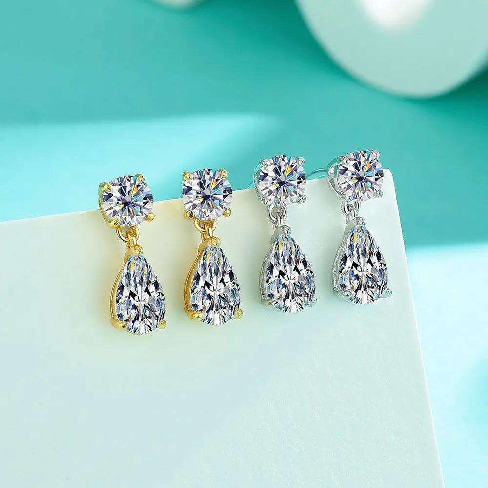 Taoyu 3CT 925 Sterling Silver Moissanite Earrings For Women Men Zircon Drop Earrings Minimalist Fine Jewelry D VVS1 Diamond Gift