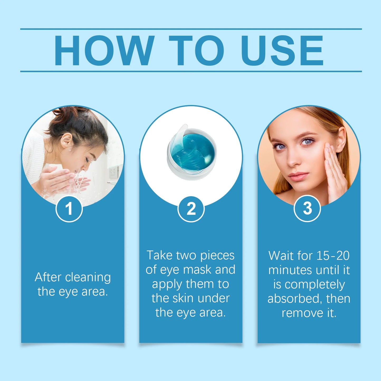 Retinol Eye Mask Patches Firming Eye Bags Anti Dark Circles Soothing Fine Lines Anti-Aging Under Eye Hydrating Eye Care 60PCS