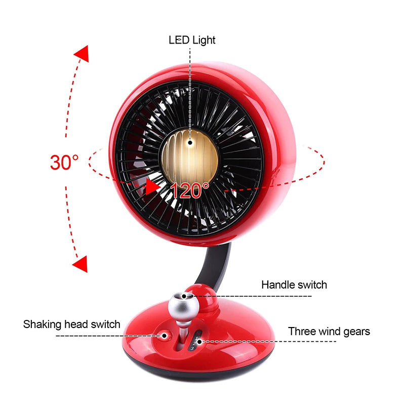Desktop Fan Kart Creative Digital Display Shaking Head High-speed Circulation Fan Mute Long Endurance Electric Fan