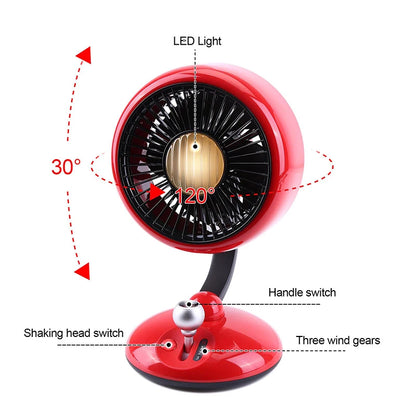 Desktop Fan Kart Creative Digital Display Shaking Head High-speed Circulation Fan Mute Long Endurance Electric Fan