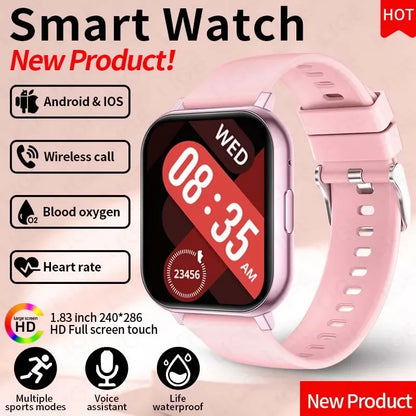LIGE 2026 New Health Monitor 1.83" HD Screen Fitness SmartWatch Call Reminder Bluetooth Call Waterproof Smart watch Men Women