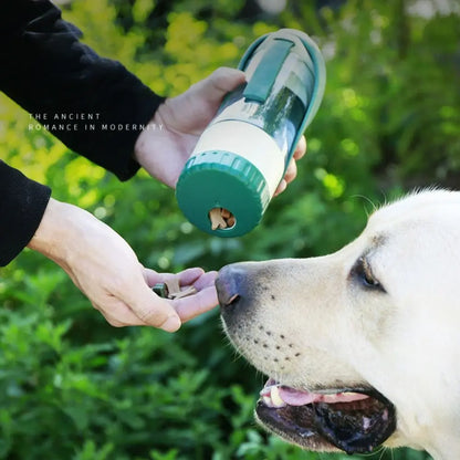 Outdoor Tritan+Silicone Dog Water Bottle Folding Water Slot Leak Proof Pet Water Dispenser Portable Dual-use Pet Feeder Dog