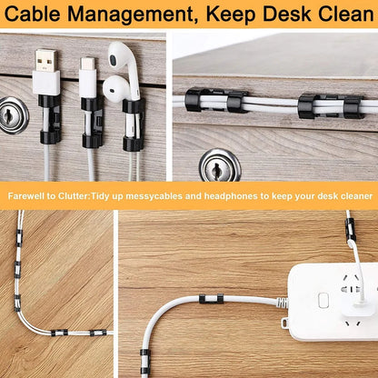 5/20Pcs Cable Management Clip Cable Protector Winder Self-Adhesive Desktop Tidy Management Clips For Mouse Headset Wire Storage