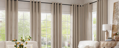 Jinchan Single Panel Faux Linen Blackout Curtain, Metal Grommet Top Room Darkening Drapes, Thermal Insulated Shield(Grey/Beige)