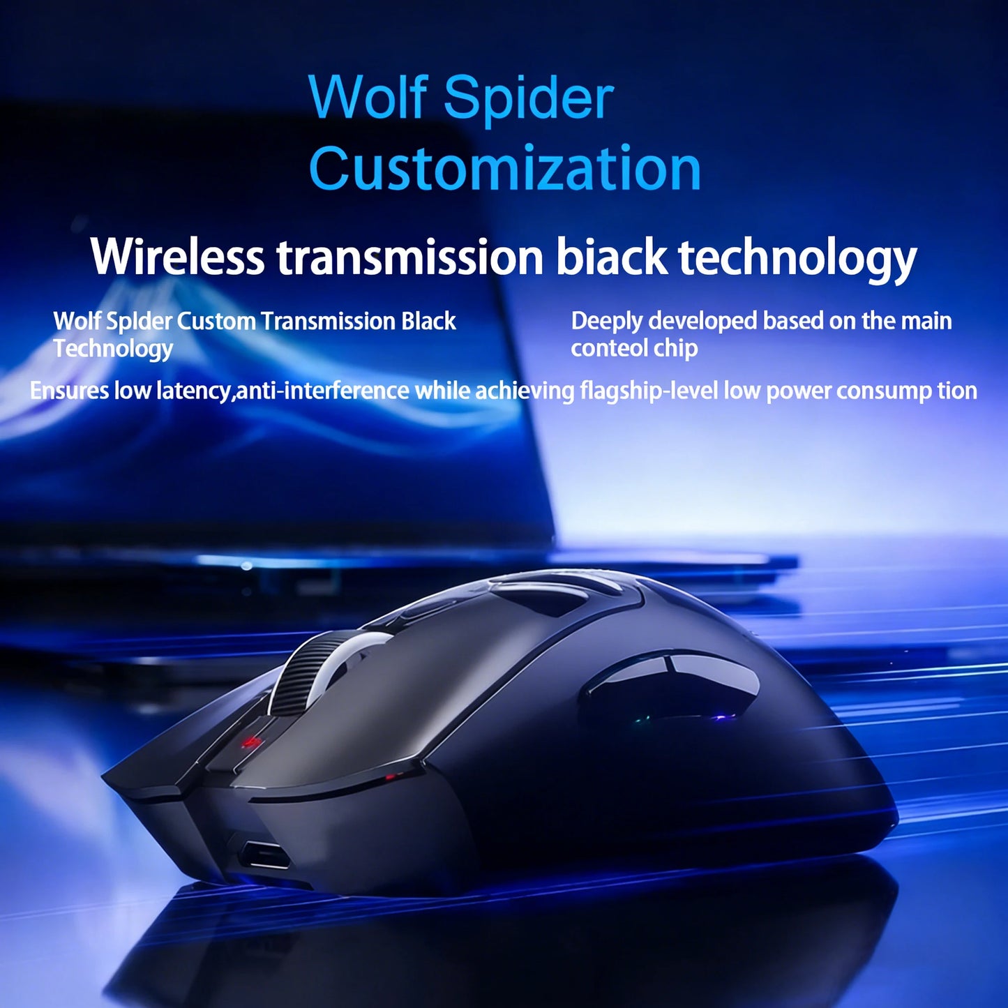 AULA SC620 Wireless Gaming Mouse, Lightweight Design, Multiple Lighting Effects, Customizable Fire Button, Optical Movement Dete