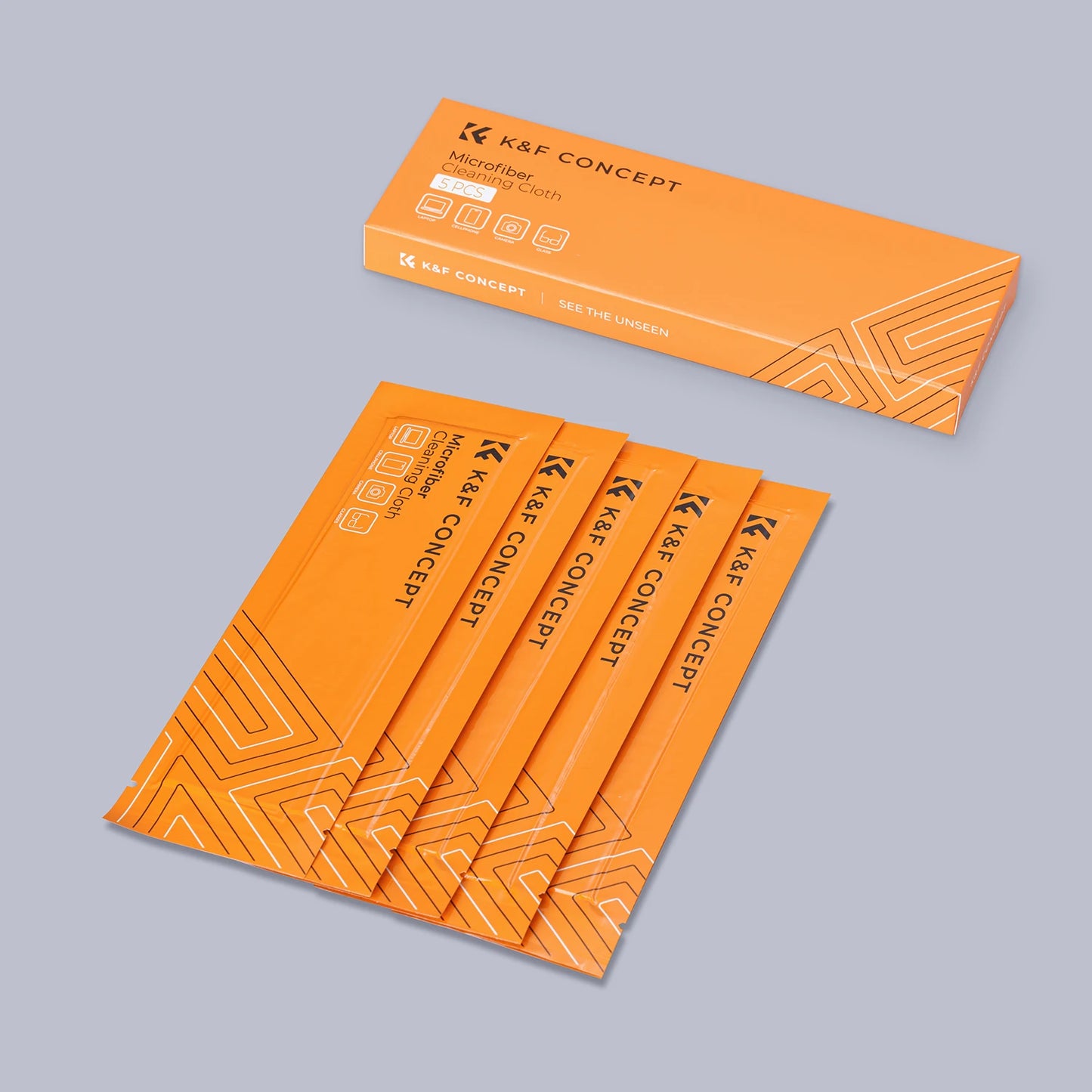 K&F Concept 5Pcs 15cmx15cm Lndividually Vacuum Wrapped Microfiber Cleaning Cloths For Camera Lens Glasses Phones LCD Screens