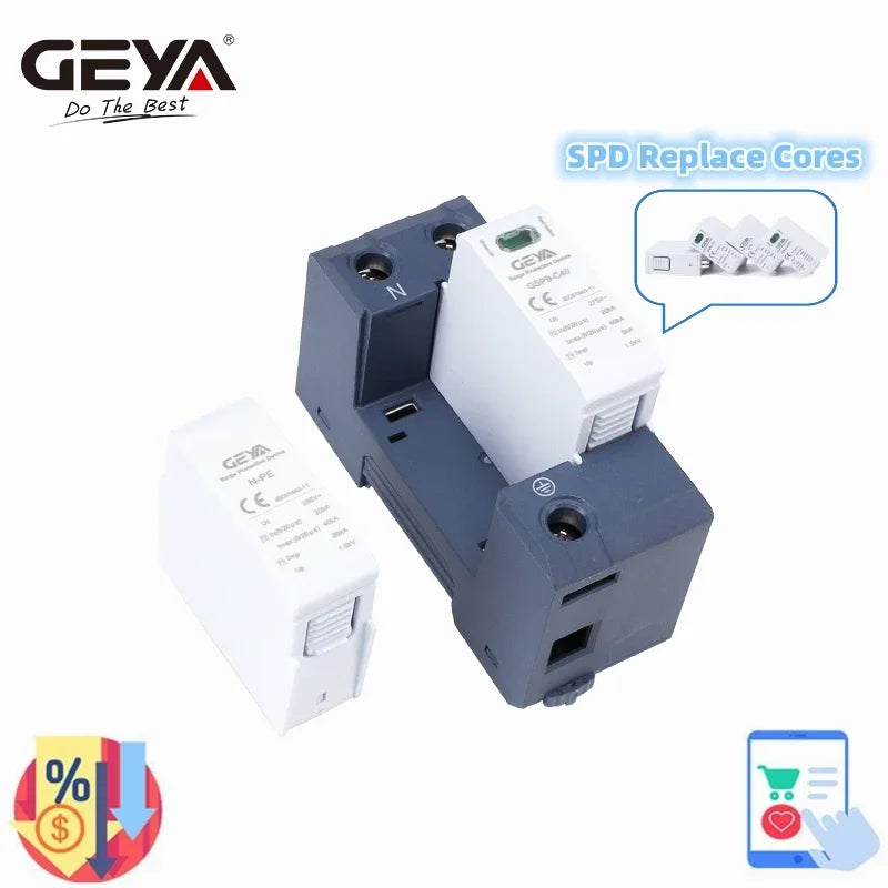 GEYA GSP9  Surge Protector Replacement Core for AC DC SPD 275V 385V 400V 440V 600V 1000V 1500V SPD Bridge
