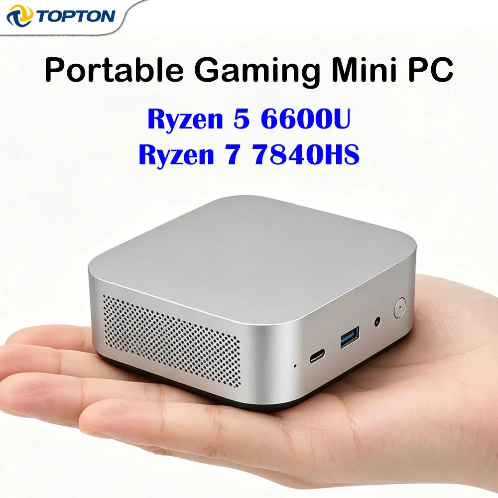 Portable Gaming Mini PC AMD Ryzen 7 7840HS Ryzen 5 6600U 16GB LPDDR5 6400MHz USB4 Dual M.2 NVMe NUC Desktop Computer Windows 11