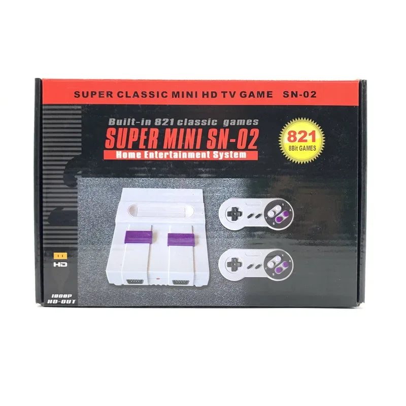 Retro Game For Snes 8 Bit Games Retro Mini TV Video Game Console With 821 Built-in Games For Snes Two Gamepads AV Out