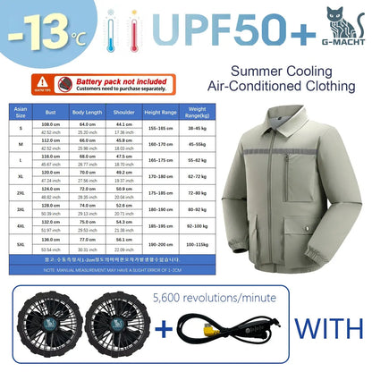 Summer 4 Fans Air Conditioning Cooling Vest Men Women Ultralight Outdoor Jacket Sun Protection Windbreaker Travel Fishing Sports