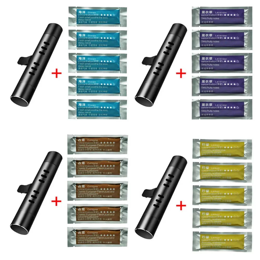 1/3/4Sets Car Air Freshener Outlet Car Air Conditioning Vent Solid Perfume Car Perfume Stick Supplement 6 Flavour