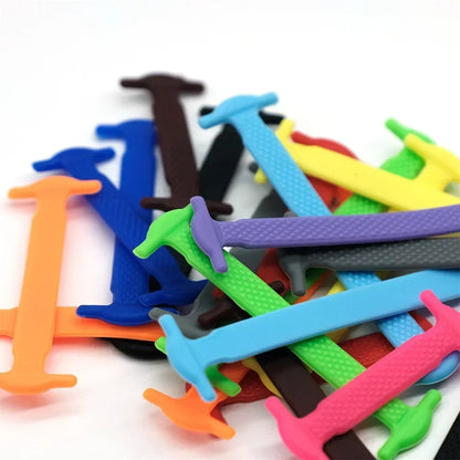 New 16Pcs Elastic Shoe Laces All Sneakers Silicone Stretch Shoelaces Unisex Fashion No Tie Shoelace Rubber Band Shoelaces