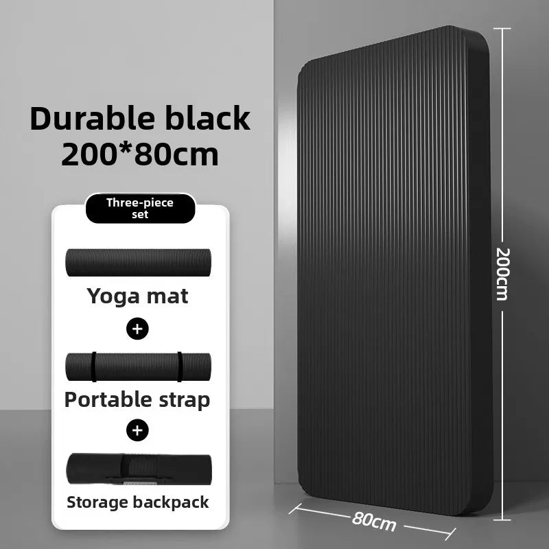 Men's Yoga Mat 20mm Thiened Lengthened And Widened Non-Slip Fitn Exercise Equipment Pure Color Nbr Material Yoga Pad