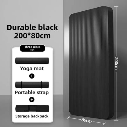 Men's Yoga Mat 20mm Thiened Lengthened And Widened Non-Slip Fitn Exercise Equipment Pure Color Nbr Material Yoga Pad