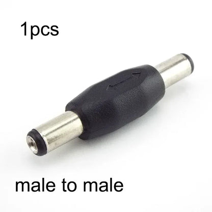 5.5*2.1mm / 5.5x2.1 mm DC double male to male Power Socket Connector CCTV female to   female Panel Mounting Jack Adaptor
