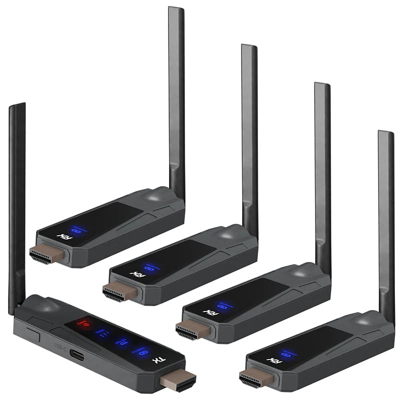 1080P 80m Wireless HDMI Transmitter and Receiver APP Monitor Video Transceiver Low Latency Plug and Play for PC TV Projector