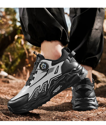 Men's casual sports shoes four season new rotating shoelaces comfort outdoor running walking shoes breathable soft-sole sneakers