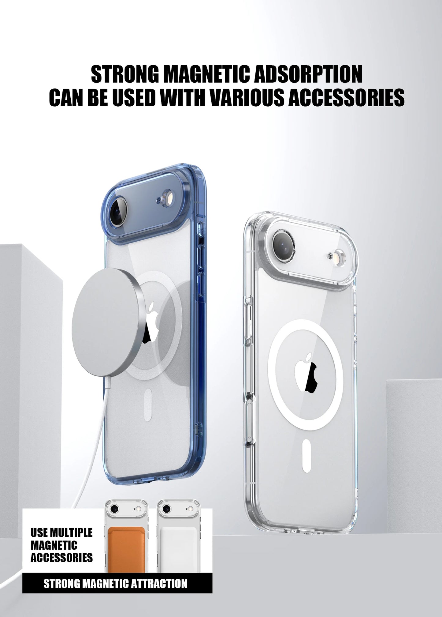 KEYSION Shockproof Transparent Case for MagSafe for iPhone 17 Air HD Clear TPU+PC Magnetic Wireless Charging Phone Back Cover