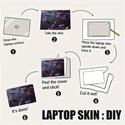 2-Pack Pattern Laptop Art Cyberpunk Decal Case, Universal Netbook Skin Stickers Non-Reusable Laptop Skin