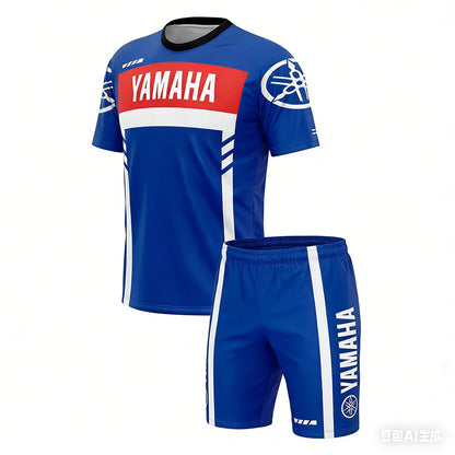 New Summer Yamaha Men's and Women's Motorcycle Riding T-shirt Set Loose Breathable Quick Drying Sports T-shirt Recommended for O