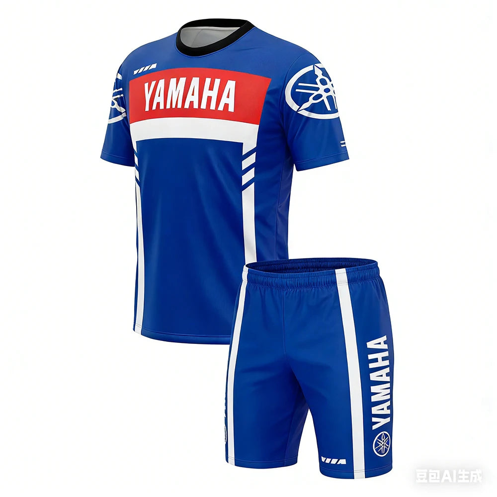 New Summer Yamaha Men's and Women's Motorcycle Riding T-shirt Set Loose Breathable Quick Drying Sports T-shirt Recommended for O