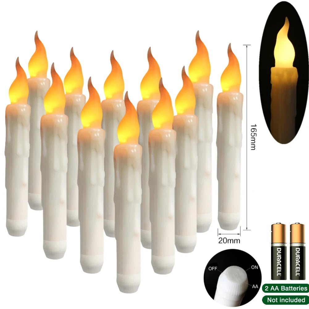 Lot de 6 bougies décoratives LED sans flamme, à piles, avec télécommande et minuterie, pour la maison, les fêtes et les mariages.