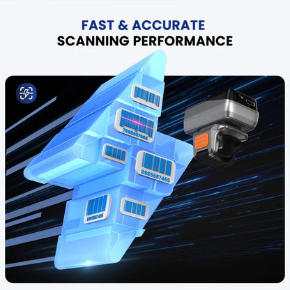 Eyoyo EY-038 Ring Barcode Scanner with Screen.1D Laser/2D Mini Wearable Bluetooth Finger QR Code Reader.Support Screen Scanning