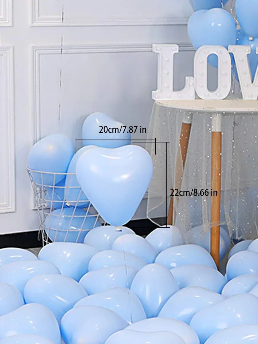 10/20Pcs Heart Shaped Balloons Red Pink Black Latex Balloon for DIY Valentine's Day Engagement Wedding Party Anniversary Decor