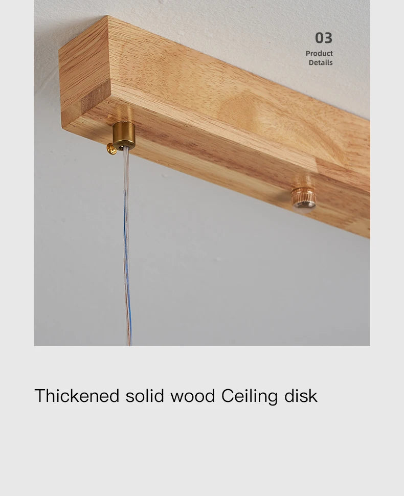 Modern Hanging Chandelier For Dining Room Kitchen Shop Long Table Wooden Chandelier Pendent Lamp Minimalist Design Led Lighting