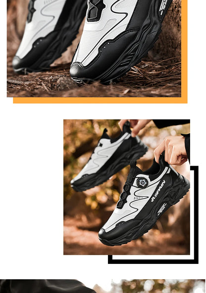 Men's casual sports shoes four season new rotating shoelaces comfort outdoor running walking shoes breathable soft-sole sneakers