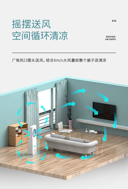 cooling fan, leafless air conditioning fan, refrigeration, ice and water, household dormitory air conditioning, fan, small air