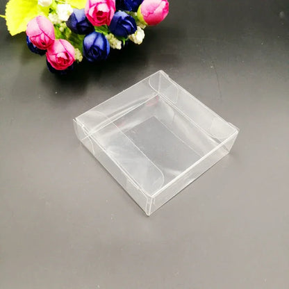 50pcs Ax10x10 Transparent Jewelry Gift Box Clear PVC Plastic Box Packaging Wedding Christmas Gift Box for Jewelry Storage Boxes