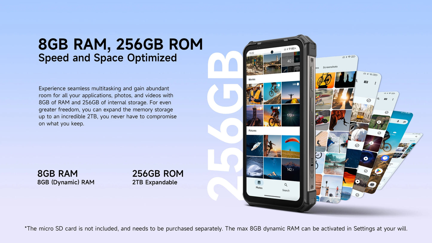 Ulefone RugKing 5 Pro 20000mAh Rugged Phone Android 16 16GB+256GB IP68/IP69K Waterproof Smartphone 6.78 FHD+ Night Camera 4G