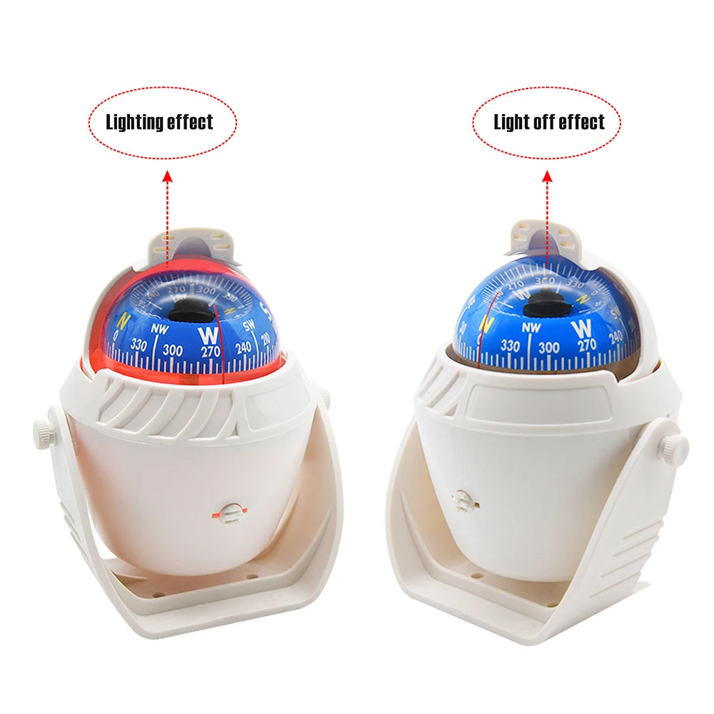 1pc Electronic Navigation Compass Sea Marine Pivoting Compass Camping Gear With Magnetic Declination Adjustment For Car Ship