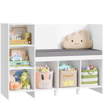 Child Rack 110 cm toys Shelf CHILDREN'S room with Pillow and 6 Shelves Child Seat Bench toys storage for Kids