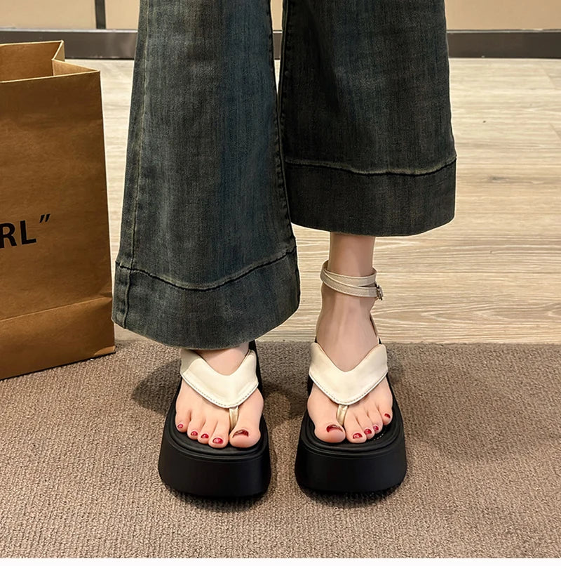 Summer Women Platform Wedges Heel Sandals Fashion Clip Toe Ladies Elegant Party Dress Gladiator Sandalias