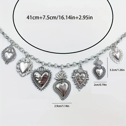 1Pc Fashion Exquisite Women's O-chain Choker Necklace Geometric Irregular Heart-shaped Pendant Necklace Y2K Daily Party Jewelry