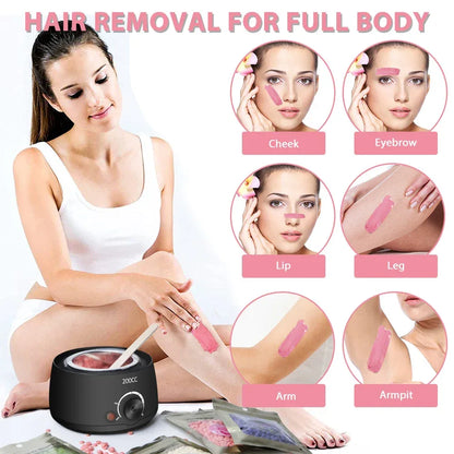 200CC Wax Heater Warmer Hair Removal Machine For Hand Foot Body SPA Epilator Paraffin Wax Pot +Wax Beans + Wood Sticks