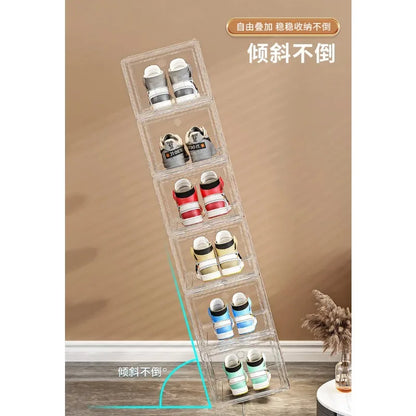 Shoe box, hard box, magnetic suction, front side opening storage, transparent acrylic bag, hand-held storage box, shoe cabinet