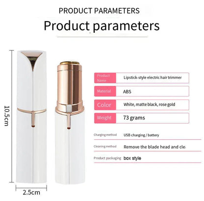 Lipstick-Shaped Electric Hair Remover Eyebrow Shaper Women's Hair Removal Device Mini Facial Hair Removal Instrument Face Hair