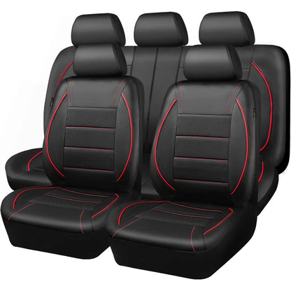 Universal Leather Car Seat Covers Simple Style Breathable 5 Seat Car Seat Cover by PDG ibma