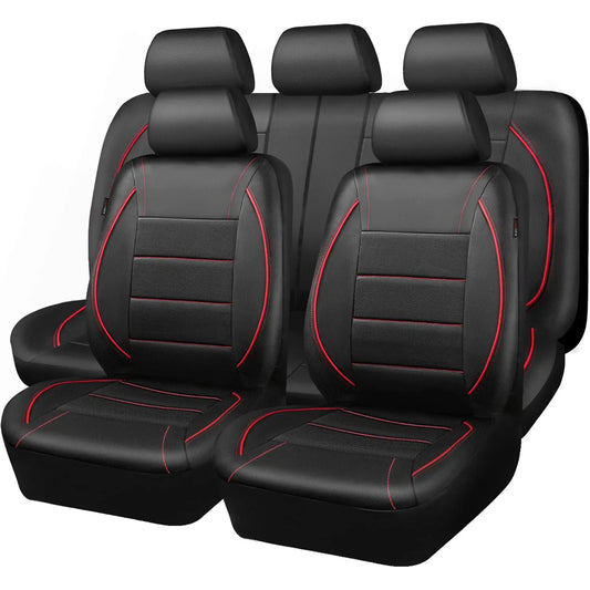 Universal Leather Car Seat Covers Simple Style Breathable 5 Seat Car Seat Cover by PDG ibma