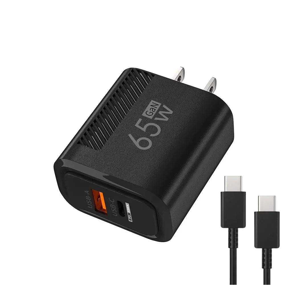65W GaN USB C Fast Charger QC3.0 EU/US Plug Phone Charger Adapter For iPhone Samsung Xiaomi Quick Charging Type C Wall Charger