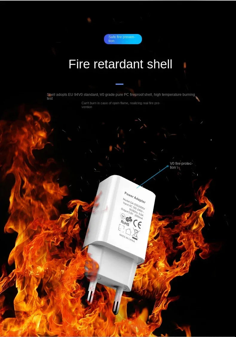 5V 2A EU Plug Adapter USB Wall Charger for Samsung iphone Xiaomi Mobile Phone Charger for ipad Universal Travel AC Power Charger