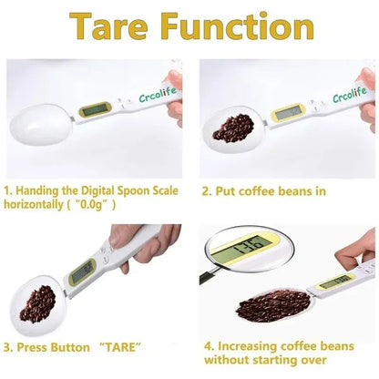 Weighing Spoon Scale Home Kitchen Tools Electronic Measuring Coffee Food Flour Powder Baking LCD Digital Measurement Adjustable