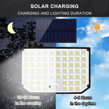 Solar Outdoor Motion Sensor Lights 348/328 LED Security Flood Wall Lamp Remote Control 270° IP65 Waterproof Outdoor Lighting