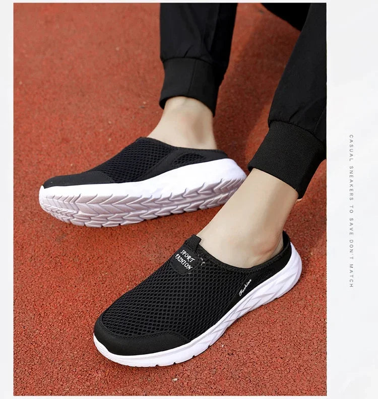 YRZL Hot Sale Men Half Slipper High Quality New Design Mesh Shoes Breathable Outdoor Sandals Comfortable Couples Walking Shoes